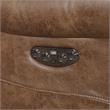 Bowery Hill Cinnamon Faux Leather Power Recliner Console Loveseat