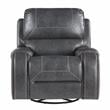 Bowery Hill Gray Faux Leather Manual Reclining 3-Piece Motion Set