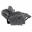 Bowery Hill Gray Faux Leather Manual Reclining 3-Piece Motion Set