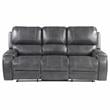 Bowery Hill Gray Faux Leather Manual Reclining 3-Piece Motion Set