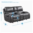 Bowery Hill Gray Faux Leather Manual Reclining 3-Piece Motion Set