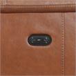 Bowery Hill Top Grain Leather Power Reclining Sofa in Brown/Mocha Legs