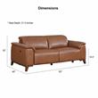 Bowery Hill Top Grain Leather Power Reclining Sofa in Brown/Mocha Legs
