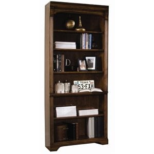 Bowery Hill Modern / Contemporary Tall Bookcase in Distressed Clear Cherry