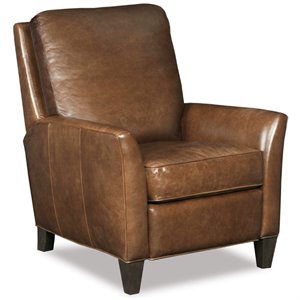 bowery hill modern / contemporary recliner in brown finish leather