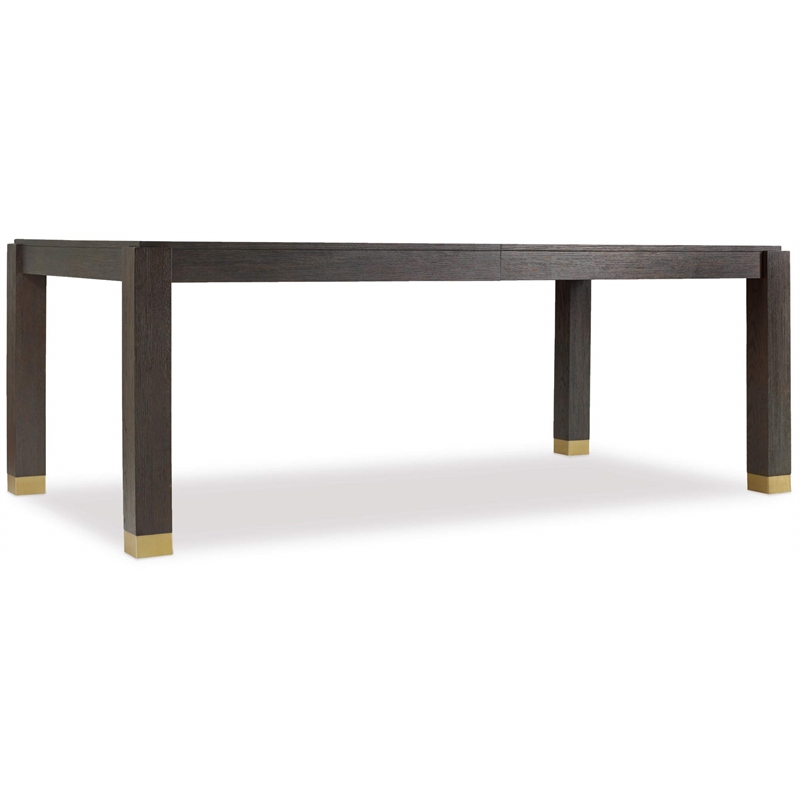 Bowery Hill Contemporary Extendable Dining Table in Midnight Brown