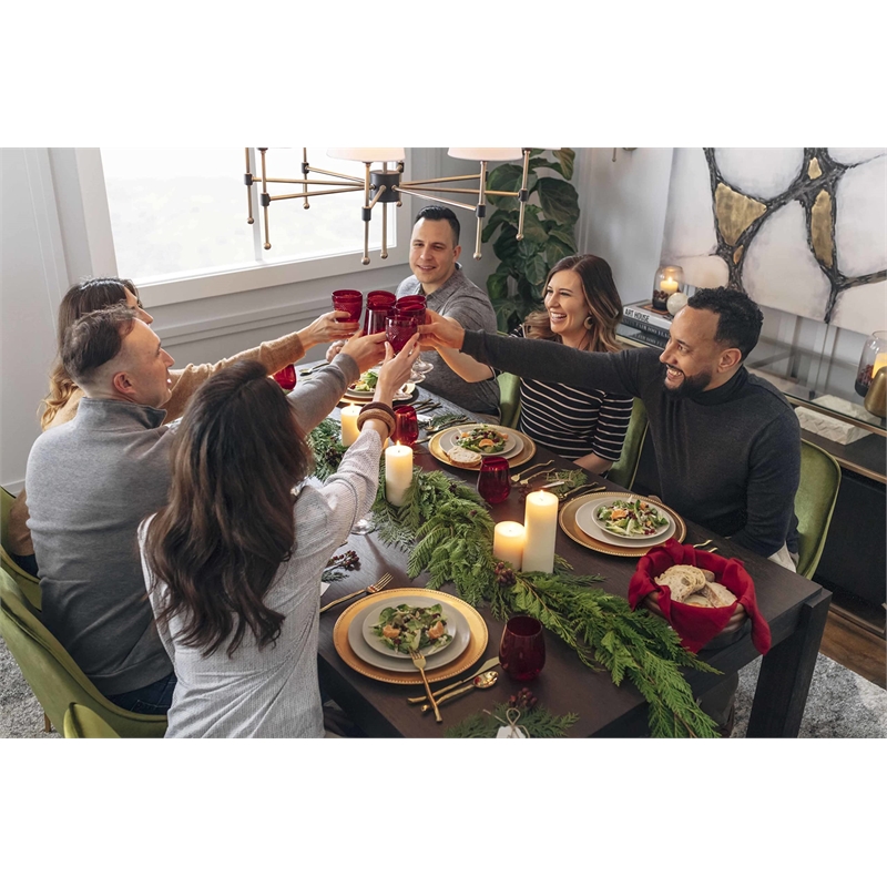 Bowery Hill Contemporary Extendable Dining Table in Midnight Brown