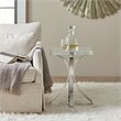 Bowery Hill Contemporary Bubble Glass Top Accent End Table in Chrome