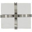 Bowery Hill Contemporary Bubble Glass Top Accent End Table in Chrome