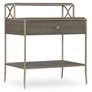 Bowery Hill Modern / Contemporary Leg Nightstand in Soft Gray Wood