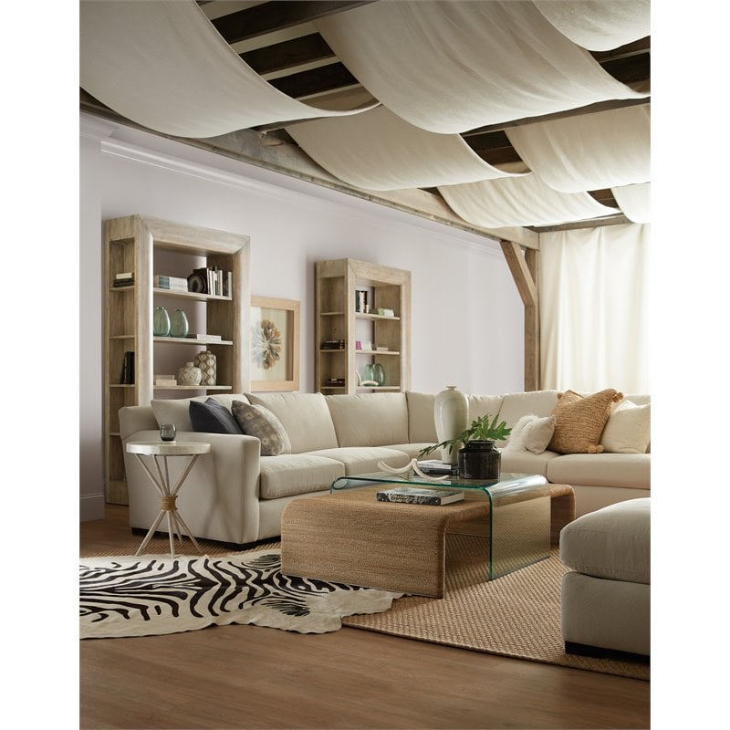 Bowery Hill Modern / Contemporary Rope and Glass Cocktail Table