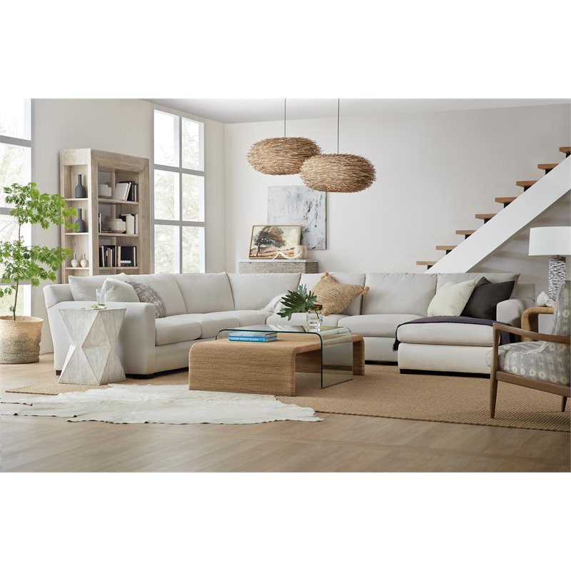 Bowery Hill Modern / Contemporary Rope and Glass Cocktail Table