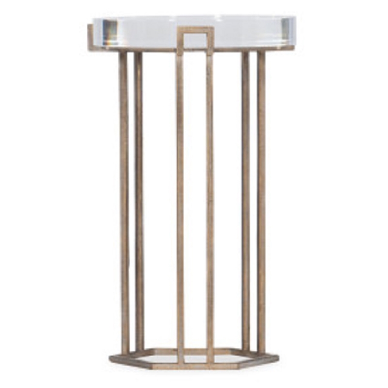 Bowery Hill Modern / Contemporary Grove Round End Table in Brass Cast Iron
