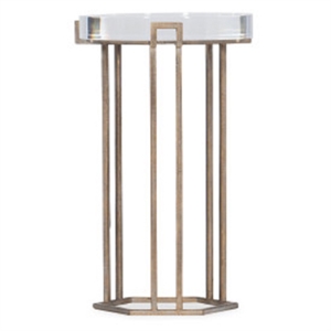 Bowery Hill Modern / Contemporary Grove Round End Table in Brass Cast Iron