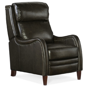 bowery hill modern / contemporary manual push back recliner in leather