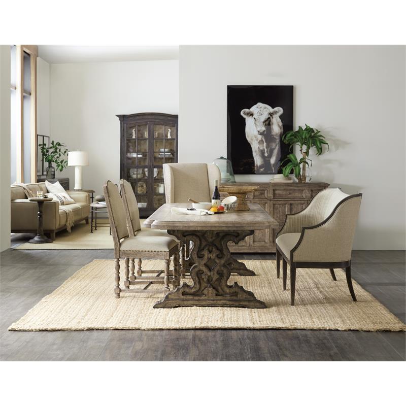 Bowery Hill Modern / Contemporary Dining Room 86in Double Pedestal Table