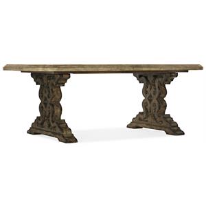 bowery hill modern / contemporary dining room 86in double pedestal table