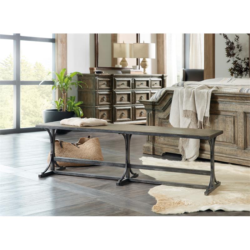 Bowery Hill Modern / Contemporary Bedroom Bed Bench in Brown Wood