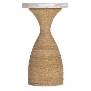 Bowery Hill Modern / Contemporary Living Room Drum Table in Brown Resin