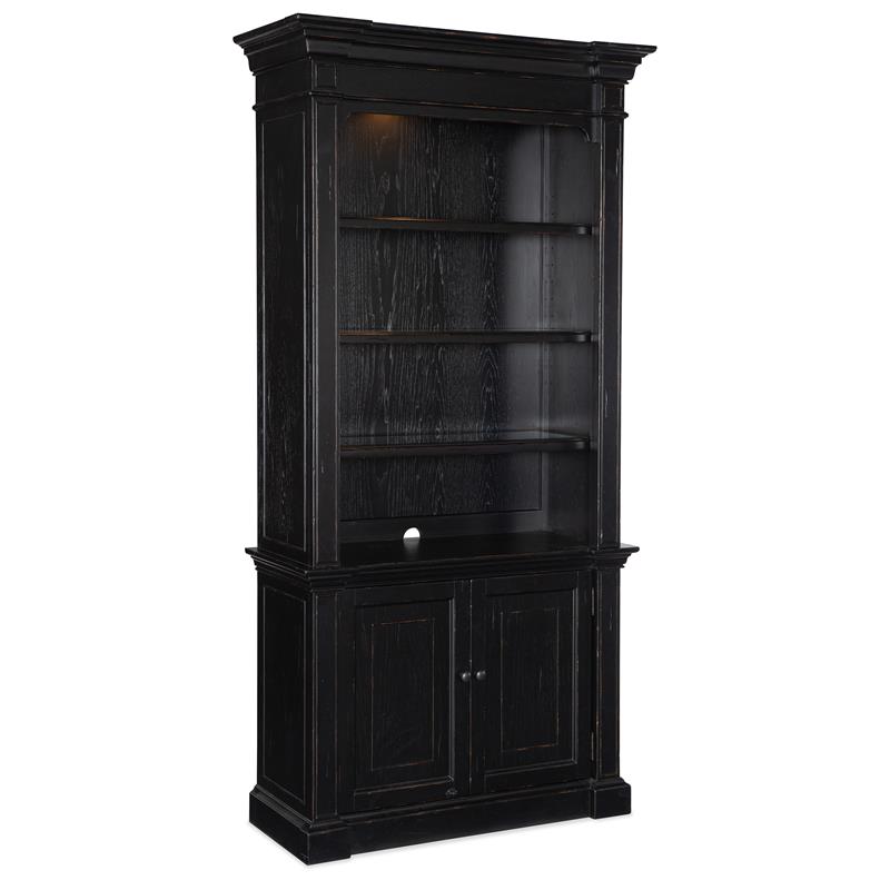 Bowery Hill Modern / Contemporary Home Office Bookcase in Black Wood