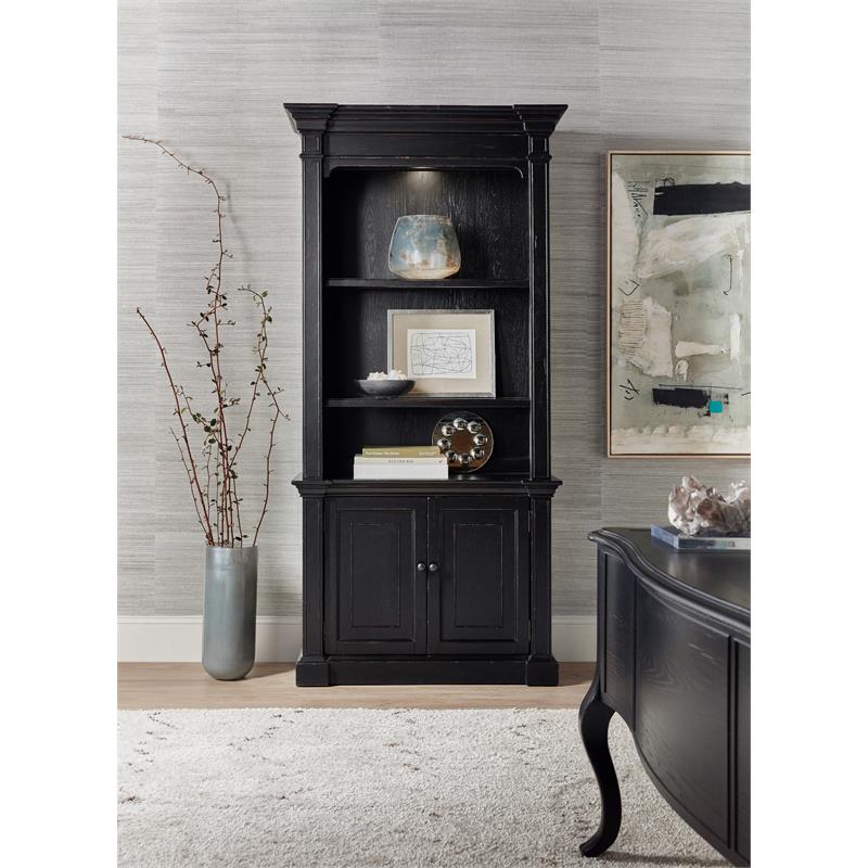 Bowery Hill Modern / Contemporary Home Office Bookcase in Black Wood