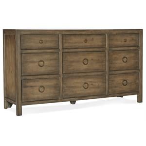 bowery hill modern / contemporary bedroom nine-drawer dresser