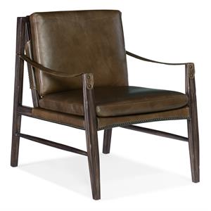 Bowery Hill Modern / Contemporary Living Room Sling Chair in Brown Leather