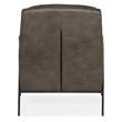 Bowery Hill Contemporary Leather and Metal Club Chair in Gray Finish