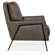 Bowery Hill Contemporary Leather and Metal Club Chair in Gray Finish
