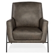 Bowery Hill Contemporary Leather and Metal Club Chair in Gray Finish