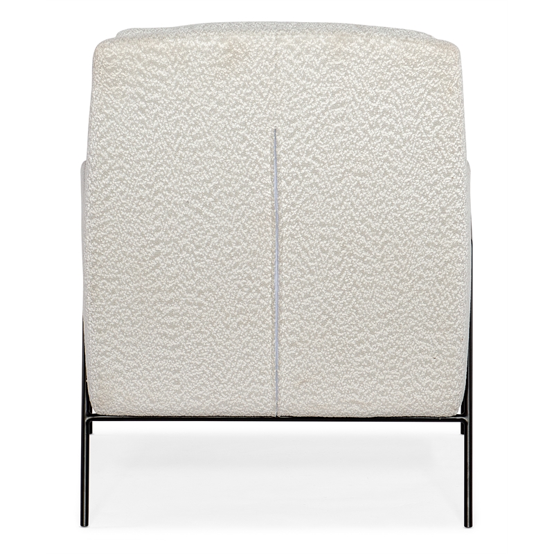 Bowery Hill Contemporary Leather and Metal Club Chair in White Finish