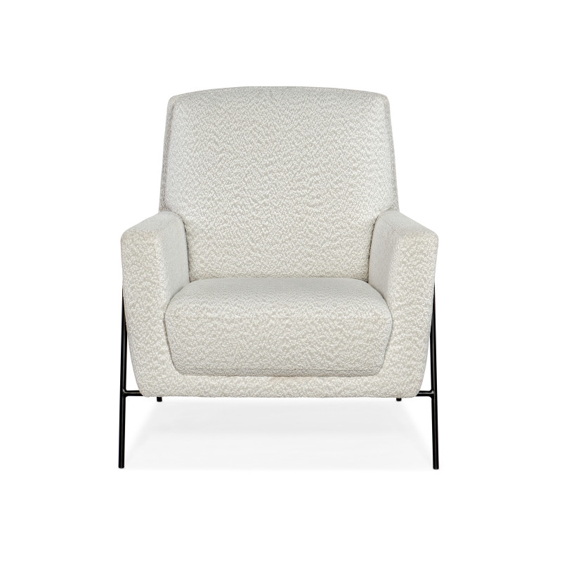 Bowery Hill Contemporary Leather and Metal Club Chair in White Finish