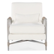 Bowery Hill Wood Fabric and Rope Accent Lounge Chair in White