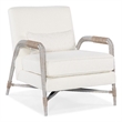 Bowery Hill Wood Fabric and Rope Accent Lounge Chair in White