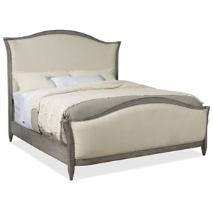 Bowery Hill Modern / Contemporary King Upholstered Bed- Speckled Gray
