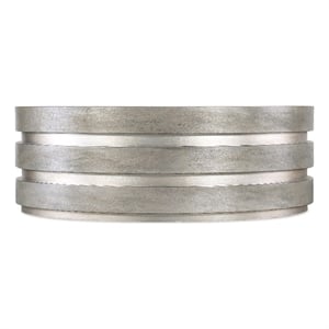Bowery Hill Modern / Contemporary Metal Banded Cocktail Table in Silver