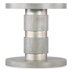 Bowery Hill Modern / Contemporary Metal Banded Accent Table in Silver