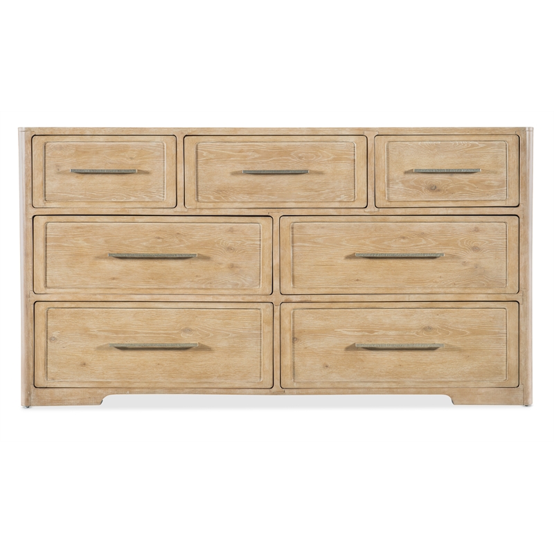 Bowery Hill Modern / Contemporary Seven-Drawer Wood Dresser in Beige