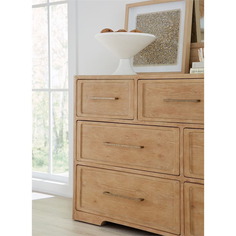 Bowery Hill Modern / Contemporary Seven-Drawer Wood Dresser in Beige