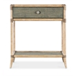 Bowery Hill Modern / Contemporary Wood Rattan Bedside Table in Beige