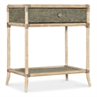 Bowery Hill Modern / Contemporary Wood Rattan Bedside Table in Beige