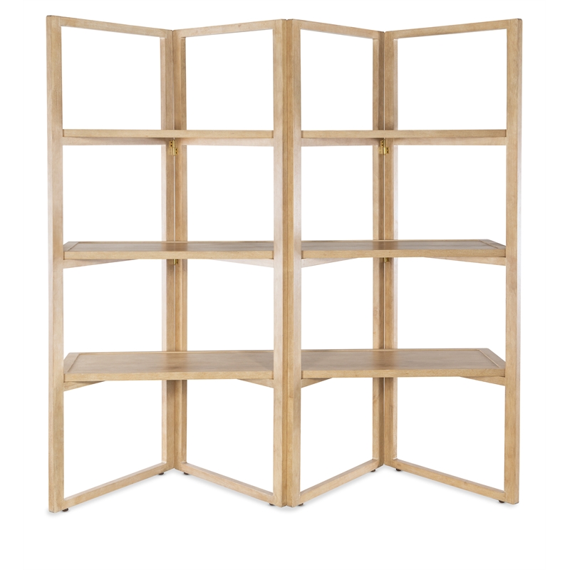 Bowery Hill Modern / Contemporary Folding Wood Framed Etagere in Beige