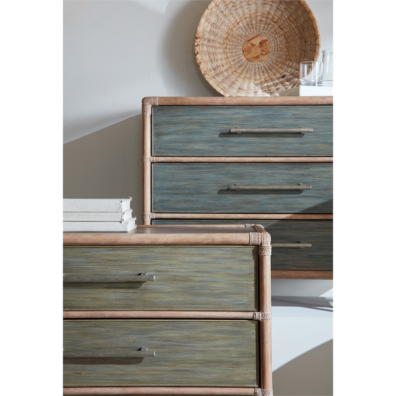 Bowery Hill Modern / Contemporary Rattan Wood Chest in Beige