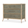 Bowery Hill Modern / Contemporary Rattan Chest in Seagrass Green/Pewter