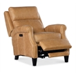 Bowery Hill Leather Power Recliner with Power Headrest in Brown