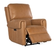 Bowery Hill Power Leather Recliner with Power Headrest in Brown