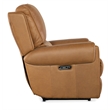 Bowery Hill Power Leather Recliner with Power Headrest in Brown