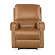 Bowery Hill Power Leather Recliner with Power Headrest in Brown