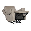Bowery Hill Power Leather Recliner with Power Headrest in Gray