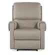Bowery Hill Power Leather Recliner with Power Headrest in Gray